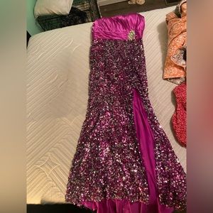Studio 17 hot pink sequin dress